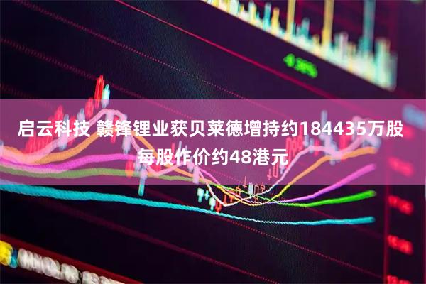 启云科技 赣锋锂业获贝莱德增持约184435万股 每股作价约48港元