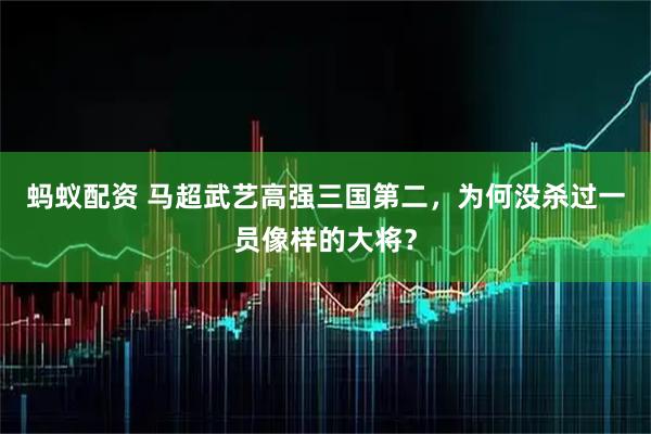 蚂蚁配资 马超武艺高强三国第二，为何没杀过一员像样的大将？